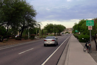 Figure 2. Sample Bike Route w/small shoulder.