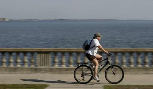 Cyclist on Bridge