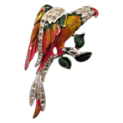 Jose Rodriguez Enameled Parrot Pin - Book References, 1940 Design Patent